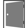 picto gris clair et gris foncé d'une porte d'entrée entrouverte